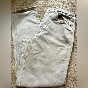 Gray, “mom jean”, stretch x-long American Eagle jeans size 12.
